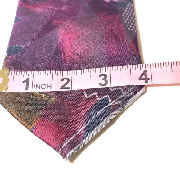 2 Pierre Cardin Silk Vibrant Luxury Ties Purple Violet Navy Abstract 58"x 4” VTG - Picture 8 of 12